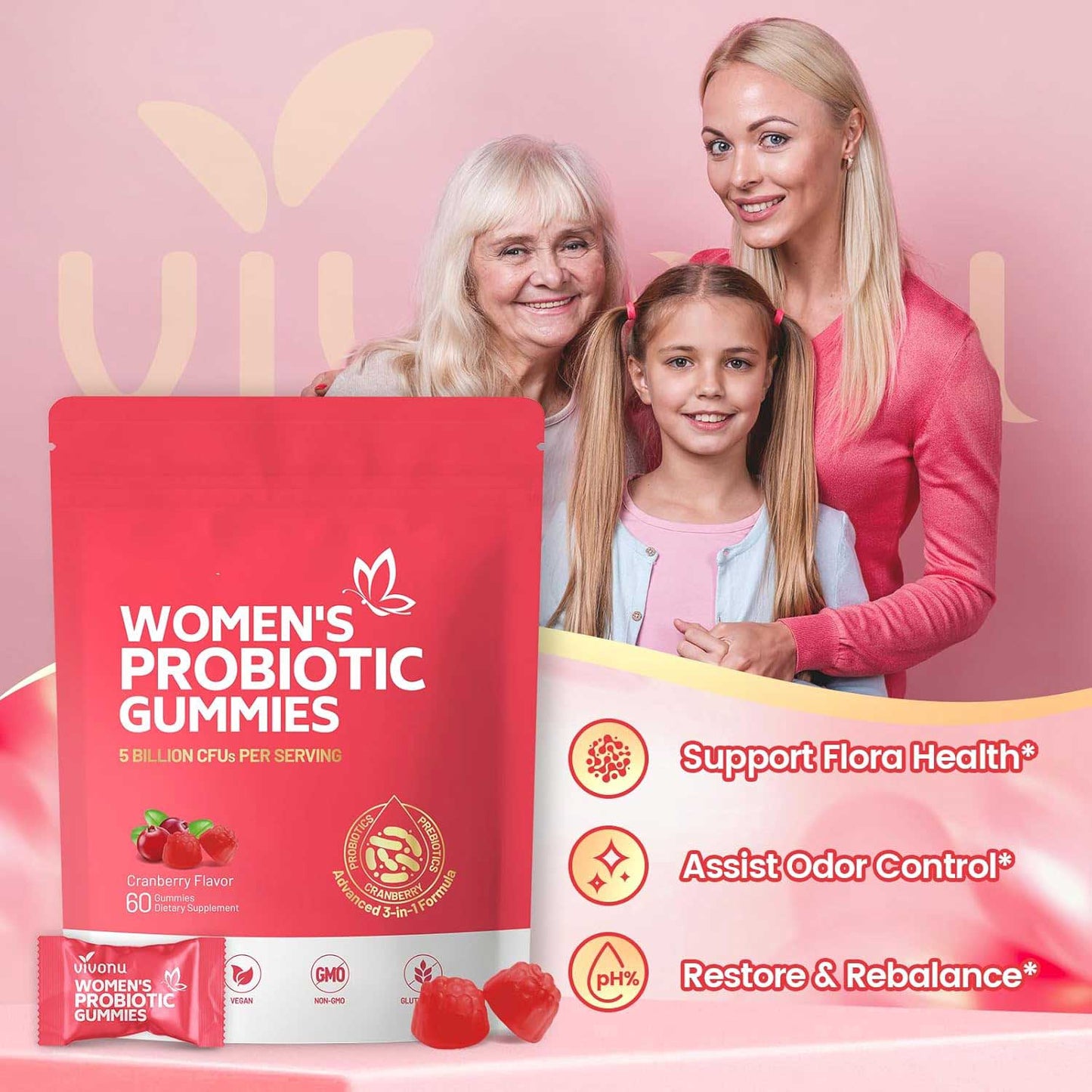Cranberry Women's Probiotic Gummies