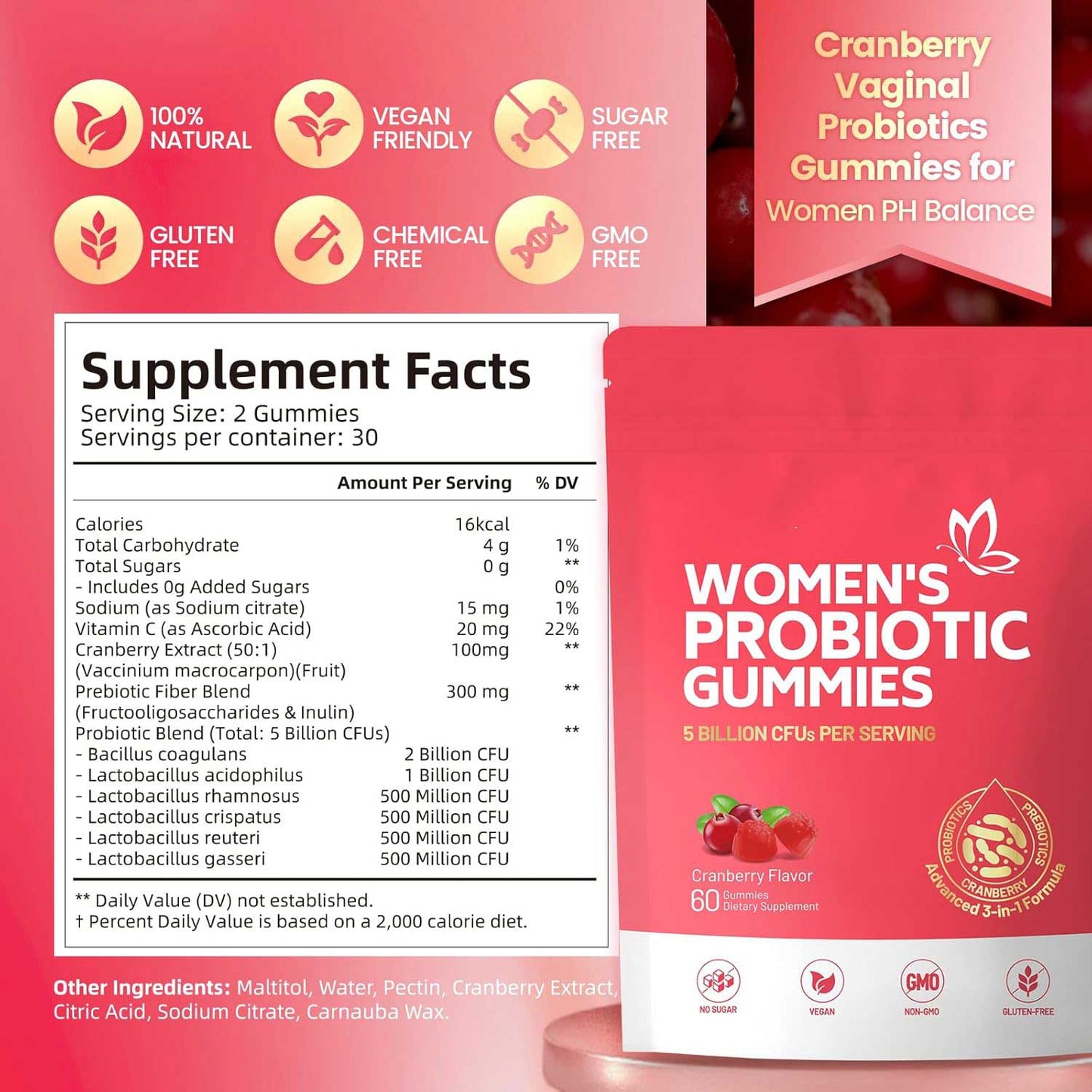 Cranberry Women's Probiotic Gummies